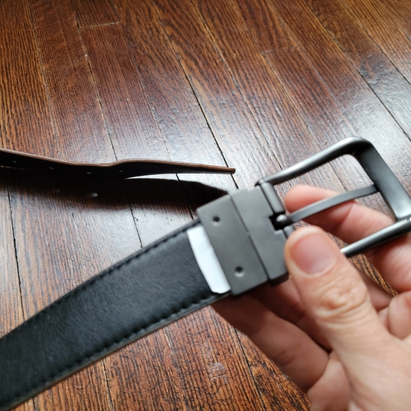 Nike Men's Golf Belt Reversible Textured Leather, Black/Brown 41" - Picture 3 of 12